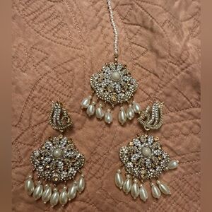 ***sold***Elegant Gold and Silver Pearl Jewelry Set
